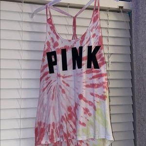 pink tye dye tank top